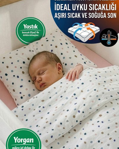 %100 Pamuklu Kumaştan Bebek 5 Parça Yorgan Ve Nevresim Takımı & Uyku Seti (PEMBE PUDURA)
