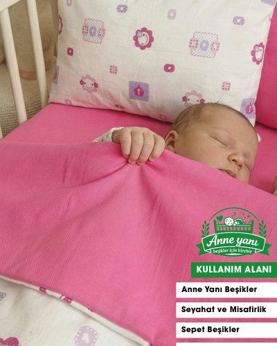 Çiçek Desenli Poplin Kumaş Bebek Nevresim Takımı