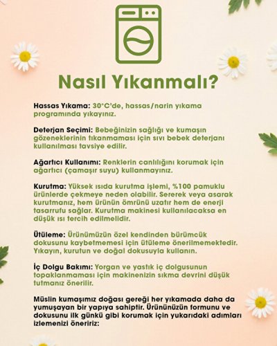 Hardal Bürümcük Müslin Kumaş Emzirme Önlüğü Seti